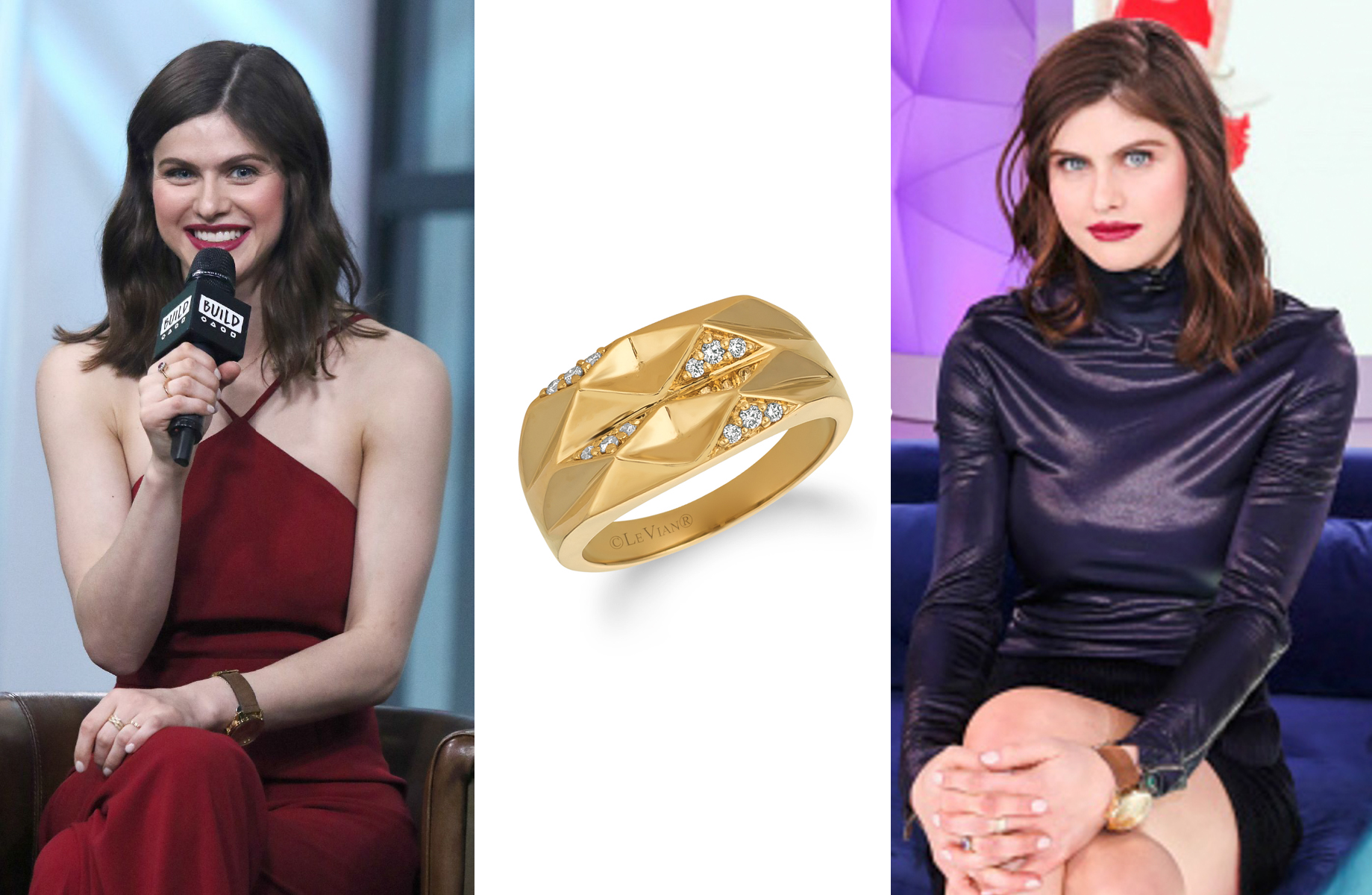 Alexandra Daddario Wearing a Le Vian Ring in NYC