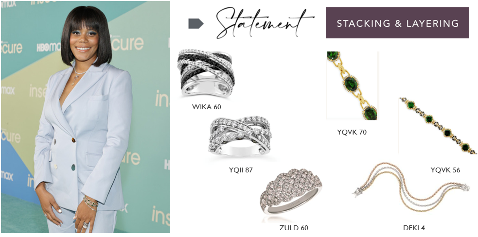 Christina Elmore wearing Le Vian® bracelets and rings to HBO’s “Insecure" Premiere 