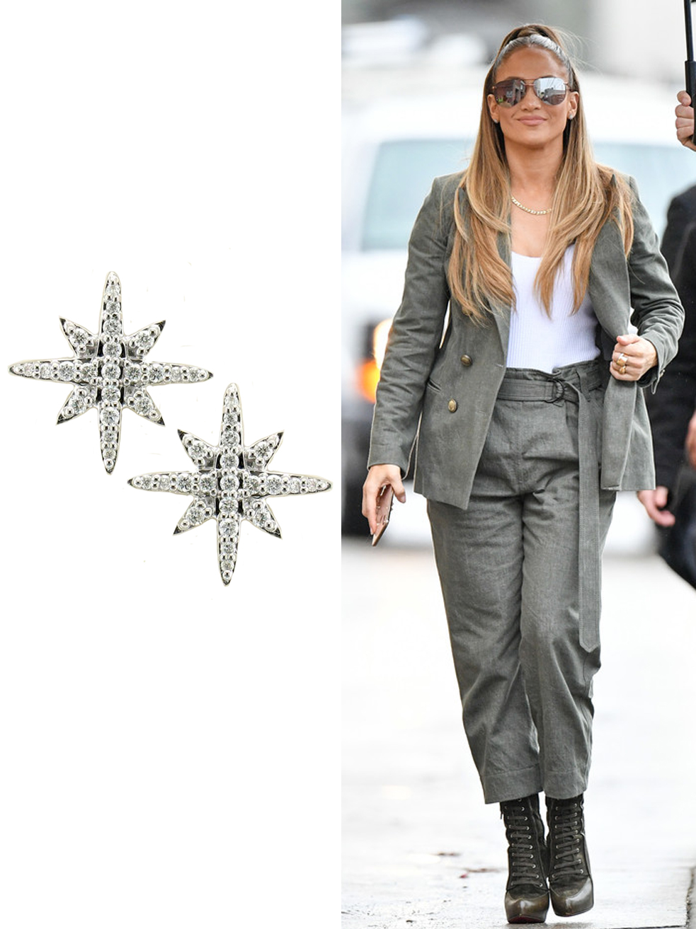 Jennifer Lopez Wearing Le Vian Earrings in Los Angeles