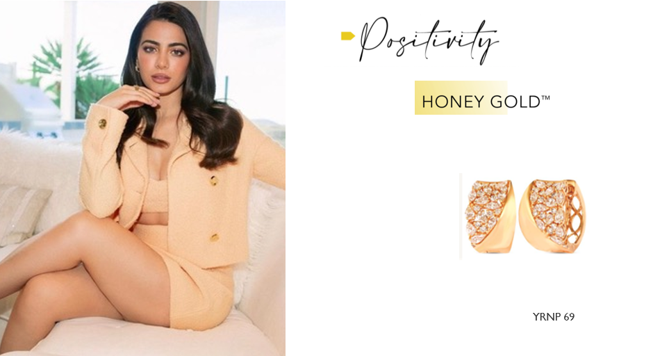Emeraude Tobia wearing Le Vian® during the “With LOVE” press junket 