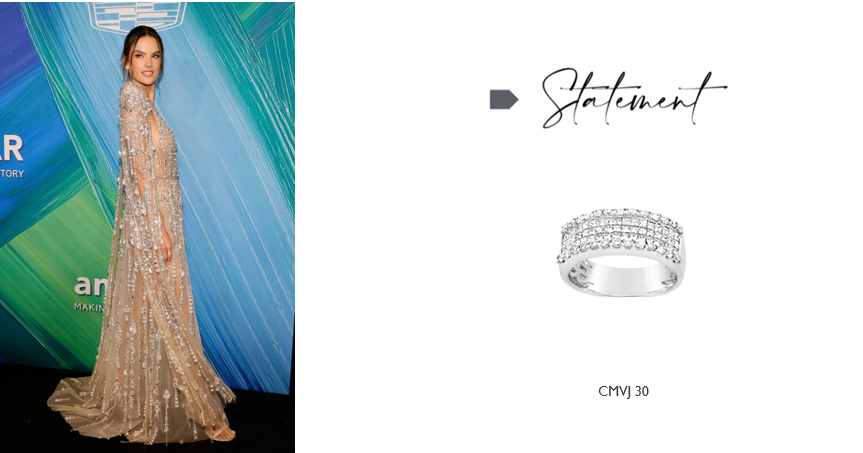 Alessandra Ambrosio, wearing a Le Vian® ring to the 2021 amfAR 